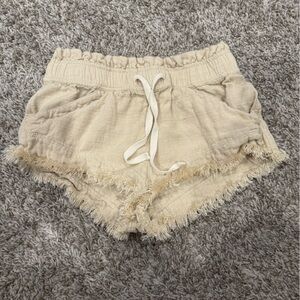 BDG Cream Textured Fabric Shorts - Small